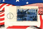 Dr Jim Stamps 8c Boston Tea Party Plate Block First Day Issue All Over Cachet