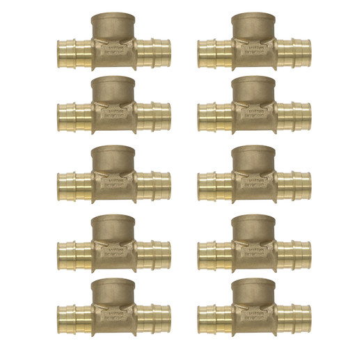 10 Pack XFITTING 3/4" Pex A Female Tee, Pex A Expansion FNPT Tee, F1960