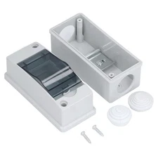 2 Way Breaker Box, Din Rail Box MCB Distribution Protection IP65 Gray 