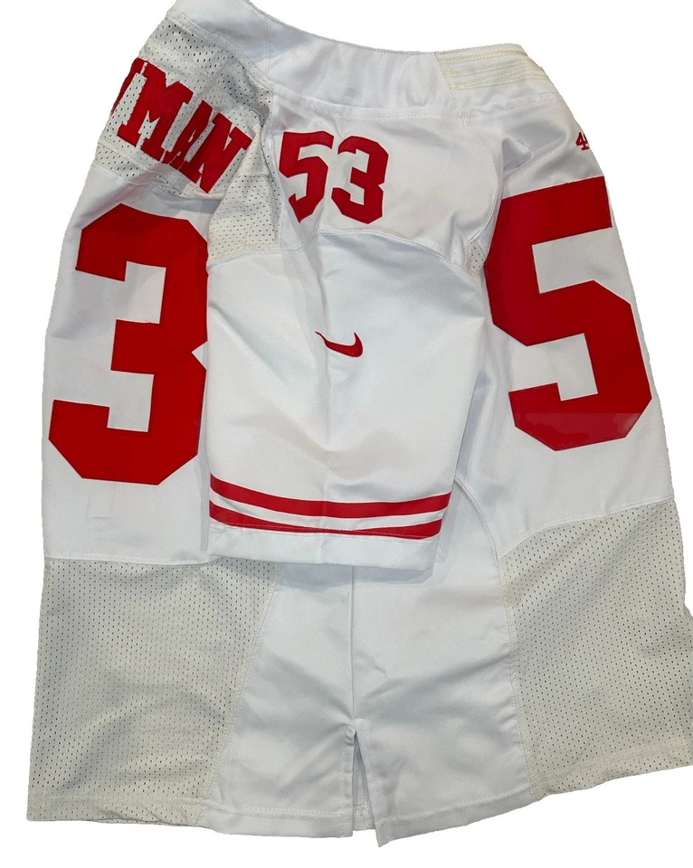 Camiseta deportiva auténtica del equipo Bowman de los San Francisco 49ers Nike NFL blanca 53 XL Foto 3 de 4