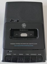 Vintage GE 3-5027A Personal Portable Recorder and Cassette Player Black
