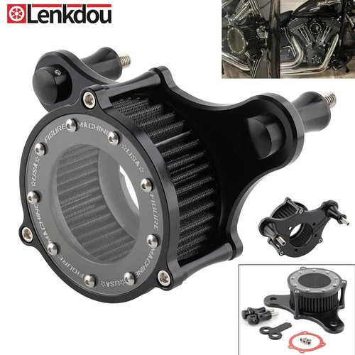 Black Air Cleaner Intake Filter For Harley Touring Softail Dyna 93-17 Road King