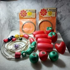 Macrame Lot Of Rings Ceramic Beads 