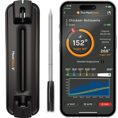 MeatStick V drahtloses Fleischthermometer bis 650°C mit WLAN und Bluetooth