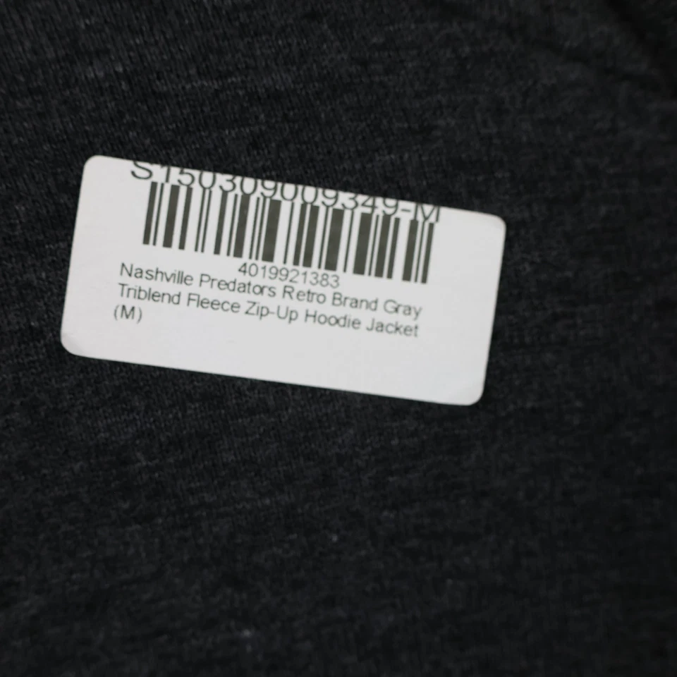 Chaqueta Nashville Predators Para Hombres Gris Medio NHL Hockey Cremallera Sudadera con Capucha Marca Retro Foto 3 de 4