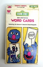 Vintage 1978 Sesame Street See  Know Word Cards Whitman CTW Bilingual Boxed Set