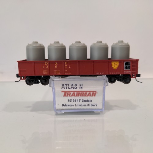 N Scale Atlas Trainman Delaware & Hudson 42' Gondola Car W Load D&H 13672 35194 | Condition: Used