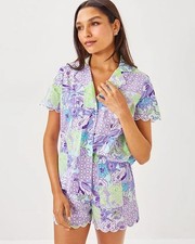 NWT Woman's Lilly Pulitzer Biscayne Pajama Shirt and Short Set Size S