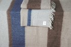 Wolldecke 160 x 130cm 100% reine Neuseeländiche Schurwolle Mehrfarbig Braun/Blau