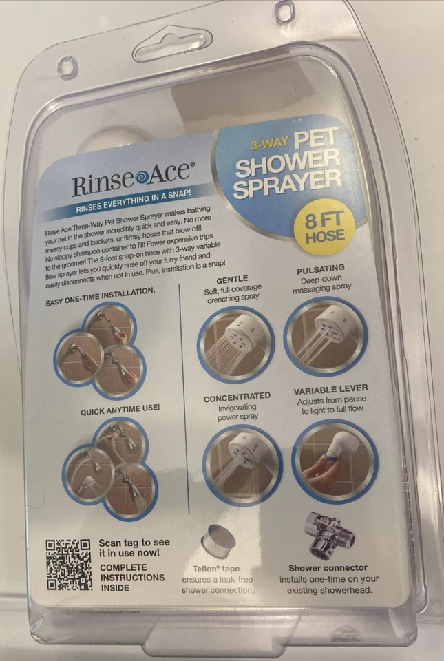 Rinse Ace: 3 Way Pet Shower Sprayer with 8 Foot Hose - BRAND NEW - Image 2 of 2