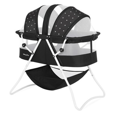 Dream On Me Karley Bassinet - Black/White Stars