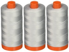 3-Pack 50WT Dove Solid Mako Cotton Thread 1422 Yards Each for Sewing