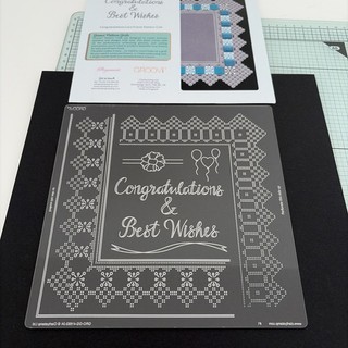 Clarity Stamp Groovi Congratulations Lace Frame Pattern Grid & Pattern