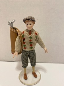 1:12 miniature artisan made dollhouse golfer doll