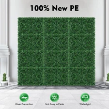12 Pcs Green Fence Panel Grass Artificial Boxwood Hedge Wall Panels for Backyard