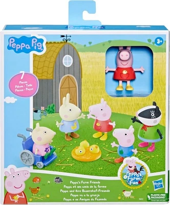 Peppa Pig Farm Friends 7pc Playset – Figures & Accessories Preschool Toy 3+