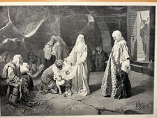 Antique Illustration 1893 The Saint Casilda Monk Bible Art Print Woodblock Print