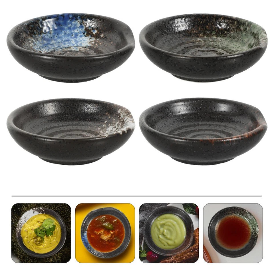  4 Pcs Small Ceramic Bowls Japanische Geschirr Dipschale Keramik -Gewürzstich