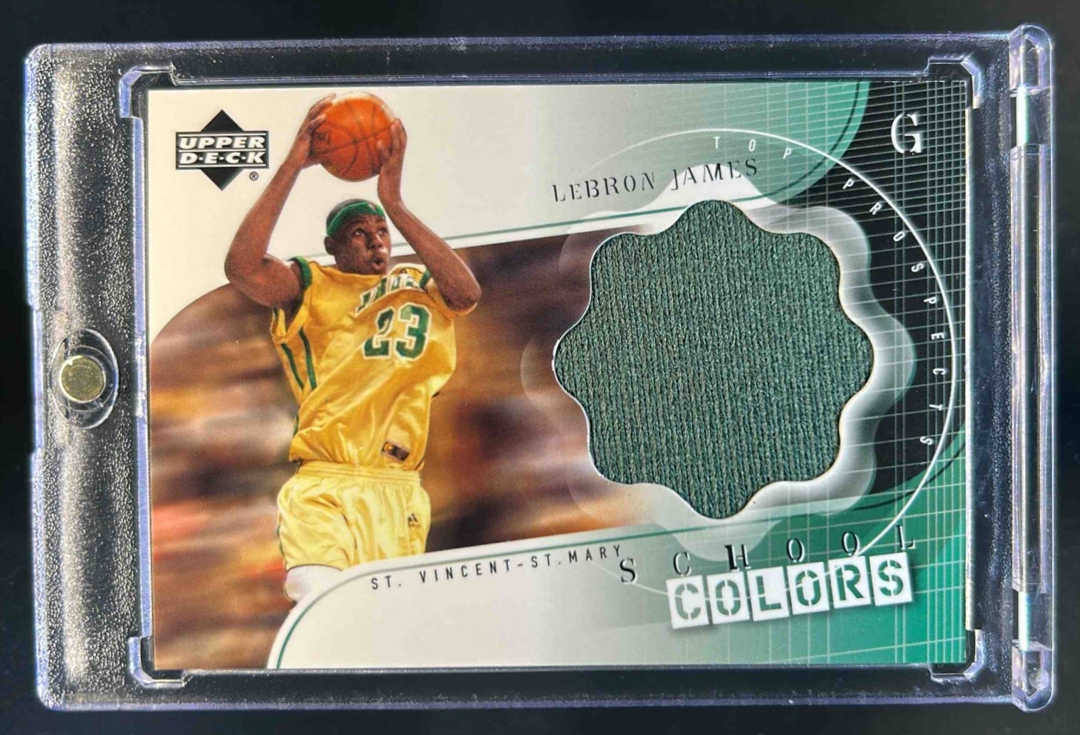 2003 Upper Deck Top Prospects LeBron James School Colors Jersey #SC-LJ