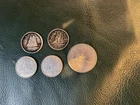Lot of 5 silver coins. Includes weird looking 1940 10 cen* dime