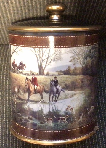 Fox Hunt Hunting Porcelain Canister As Is - Picture 3 of 8