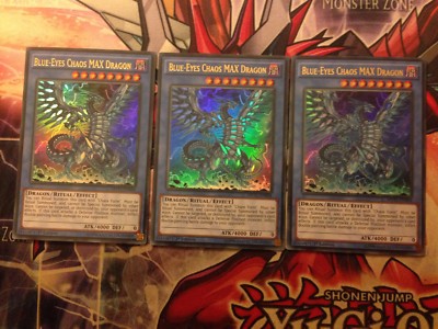 *** 3X BLUE-EYES CHAOS MAX DRAGON 3X *** ULTRA RARE MVP1-EN008 YUGIOH! PLAYSET