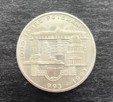 625/- Silberm&uuml;nze, 10 Deutsche Mark, BRD, 1000 Jahre Potsdam, 1993, F, gut
