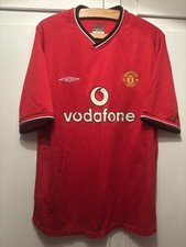 *L* 2000/02 Manchester United Home Vodafone Football Shirt