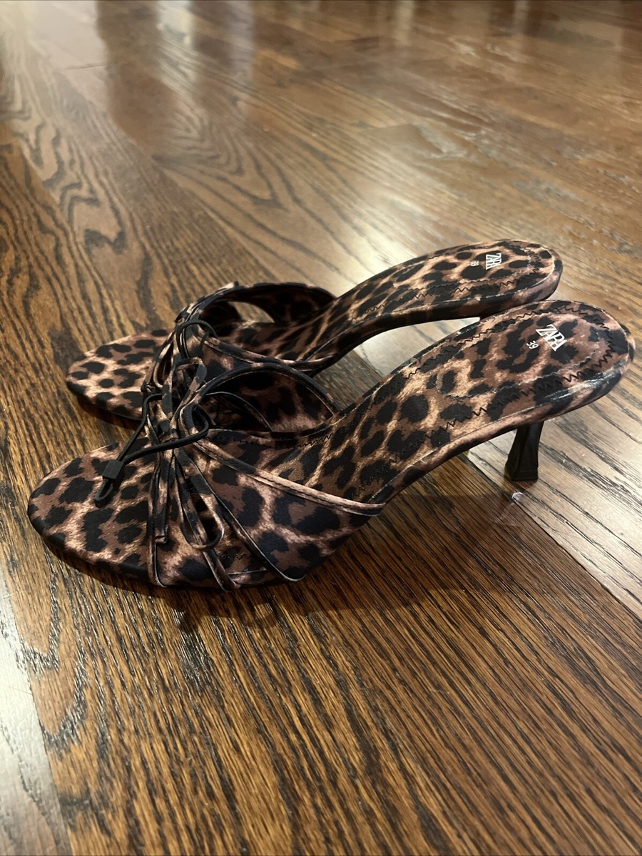 ZARA WOMAN NWT SS24 KITTEN HEEL SANDALS LEOPARD ANIMAL 3332 ZARA WOMAN NWT SS24 KITTEN HEEL SANDALS LEOPARD ANIMAL 3332