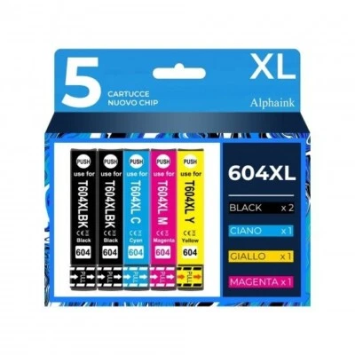 5 CARTUCCE T604XL EPSON XP-2200 XP-2205 XP-3200 XP-3205 XP-4200 WF2910DWF 2930DW