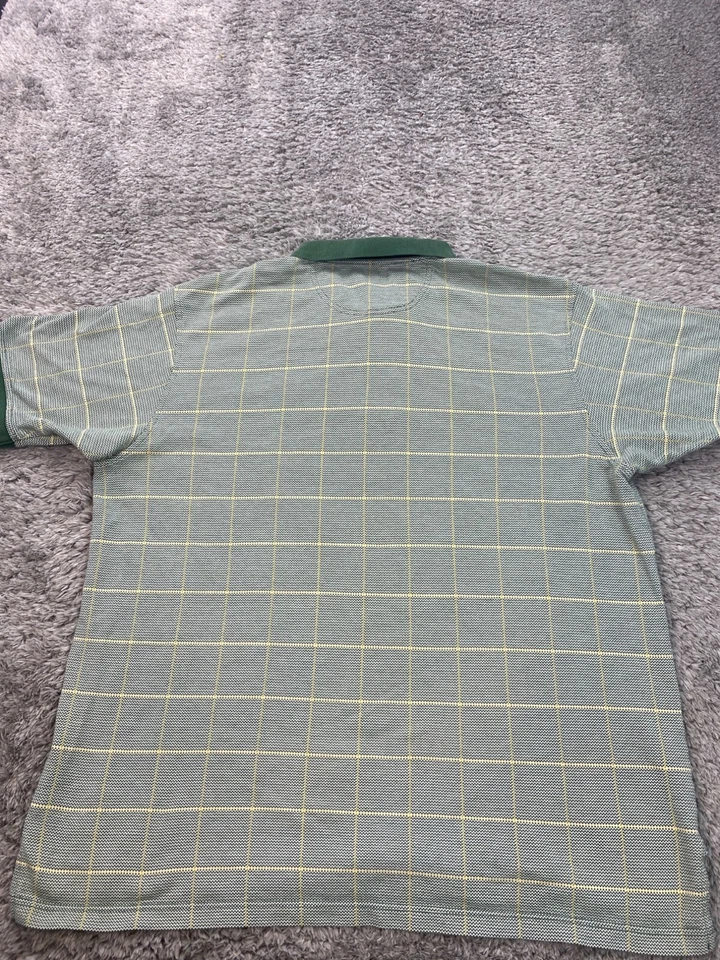 Camisa polo de golf Daniel Cremieux para hombre XL verde menta pata de gallo a cuadros de colección años 90 Y2K Foto 2 de 4