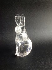 Vtg Rare Wedgwood Glass Crystal Clear Sitting Rabbit Stennett-Wilson / Miller?