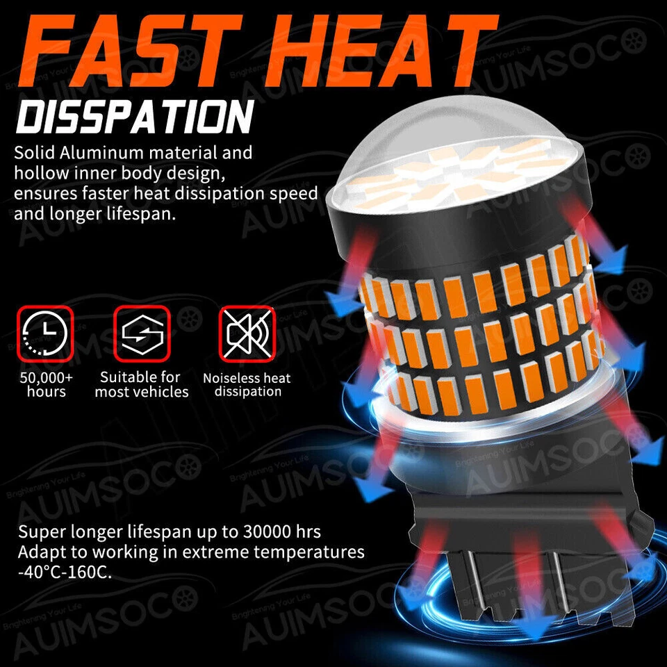 For GMC Terrain 2010-2018 3157 3457 3000K LED Rear Turn Signal Light Blinker — 第 2/4 张图片