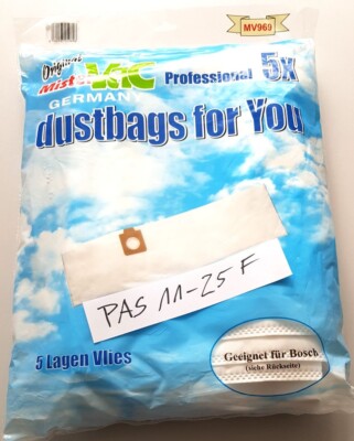 5xStaubsaugerbeutel Vlies Mehrlagig Mistervac kompatibel mit BOSCH GAS 12-30 F