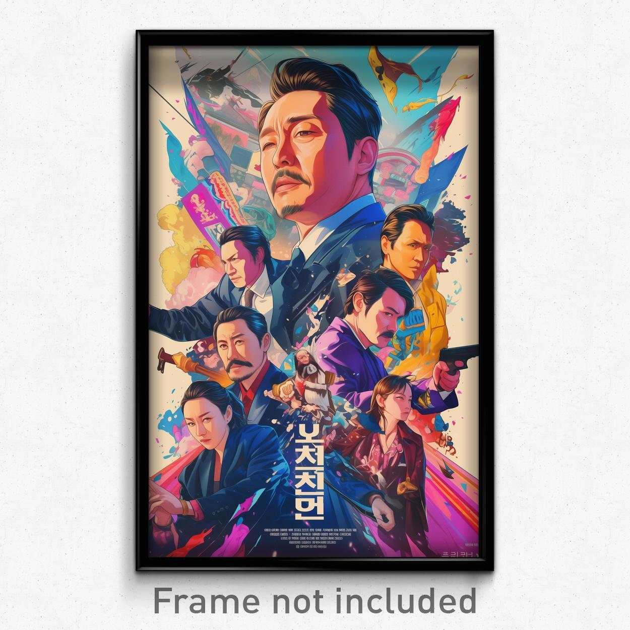 Korean Psychedelic Art Retro Film Print for Cold Movie Awards