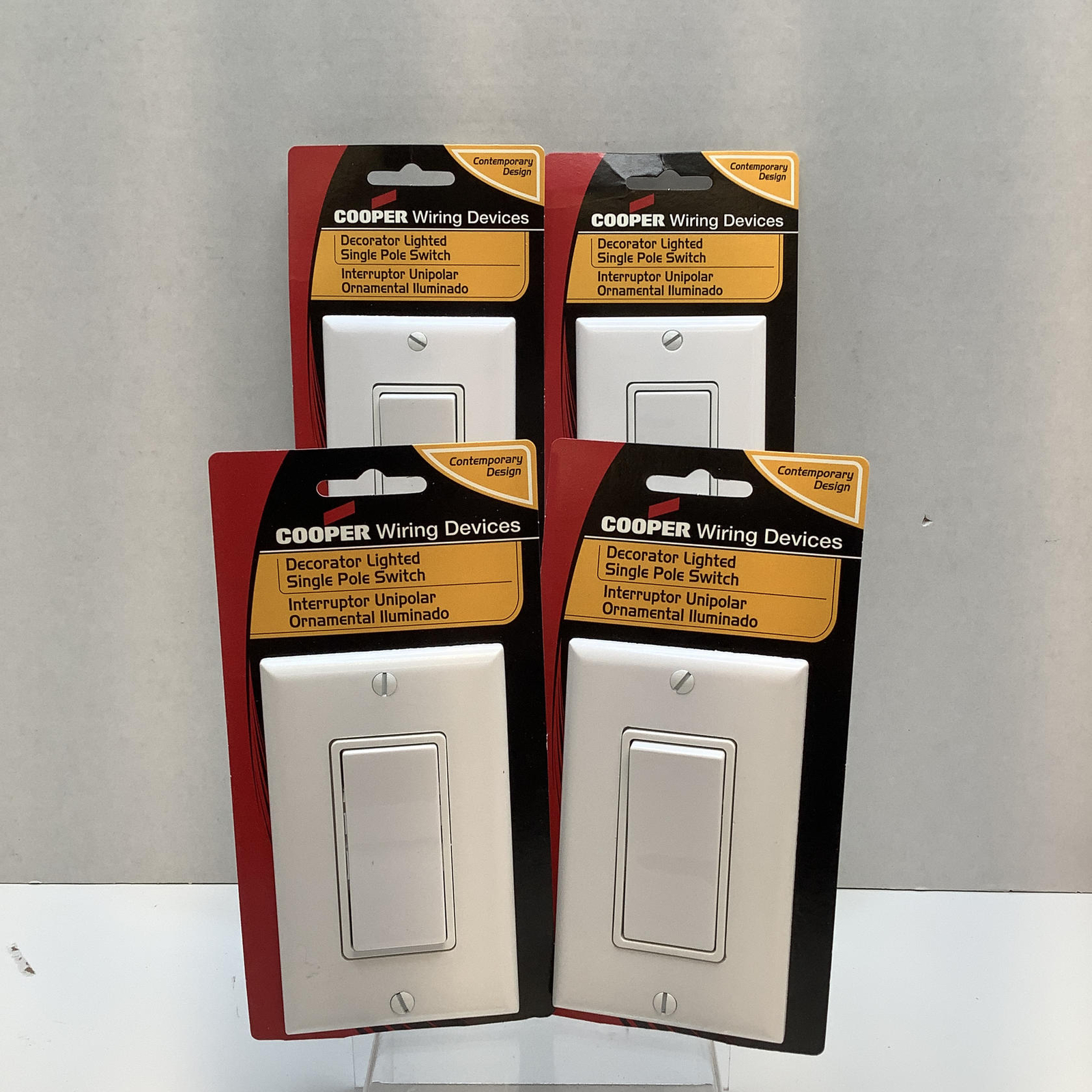 4-Pack Cooper Wiring Devices White Single Pole Decorator Lig