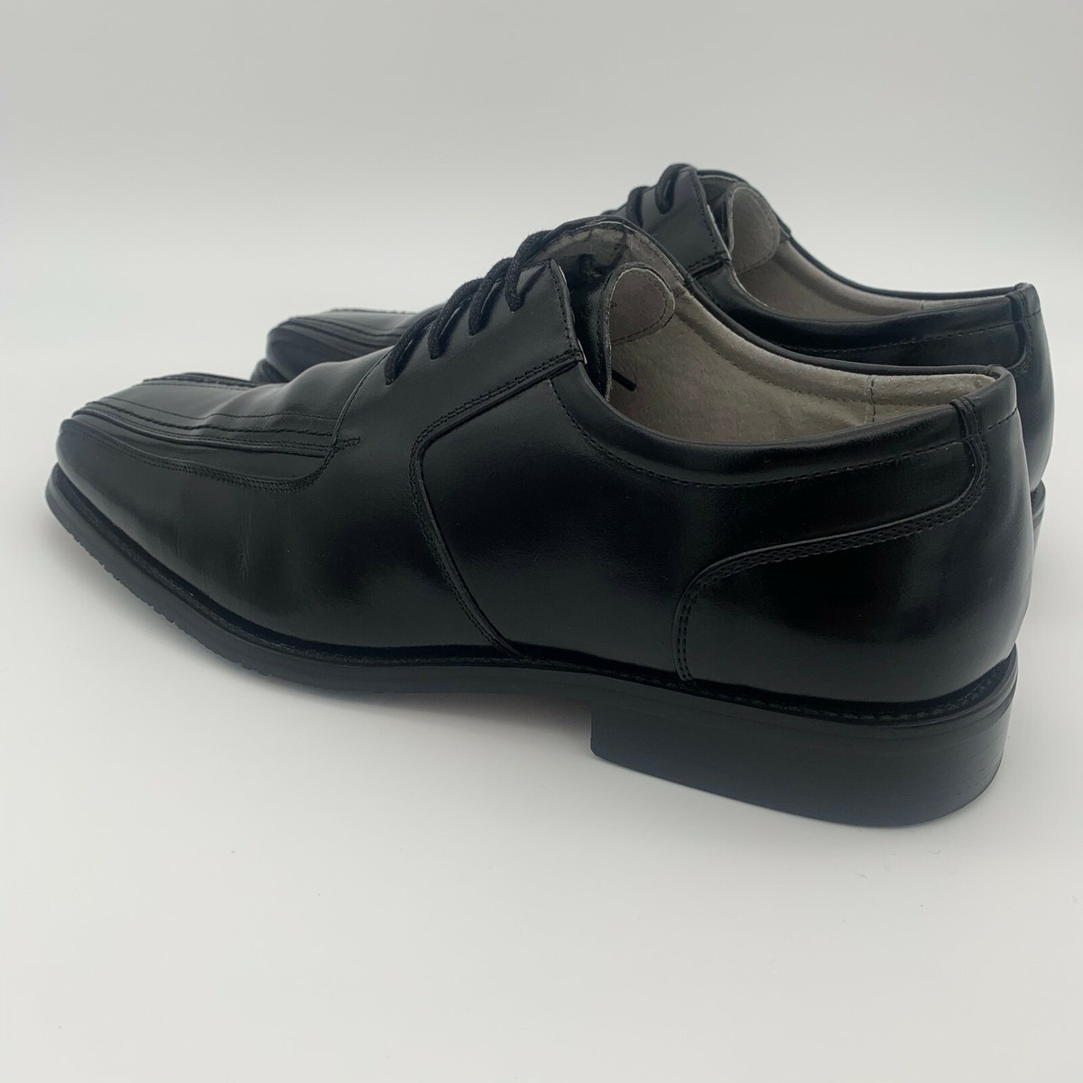 Stacy Adams Black Leather Oxford Square Bicycle Toe Dress Shoes