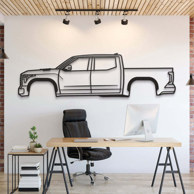 Wall Art Home Decor 3D Acrylic Metal Car Auto Poster USA Silhouette 2022 Tundra