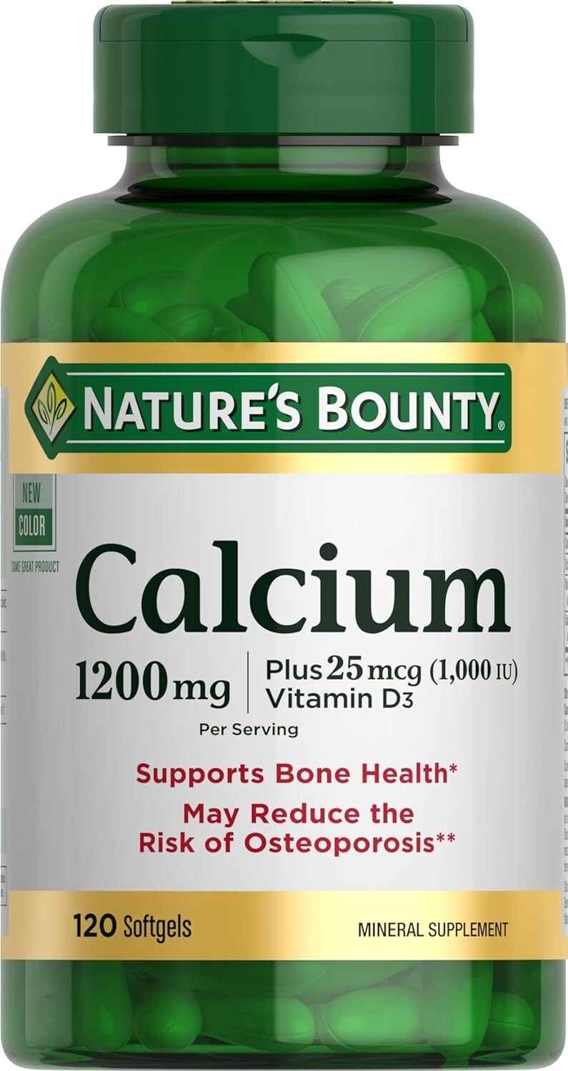 Nature's Bounty Calcium Carbonate & Vitamin D 1200mg, 120 Softgels