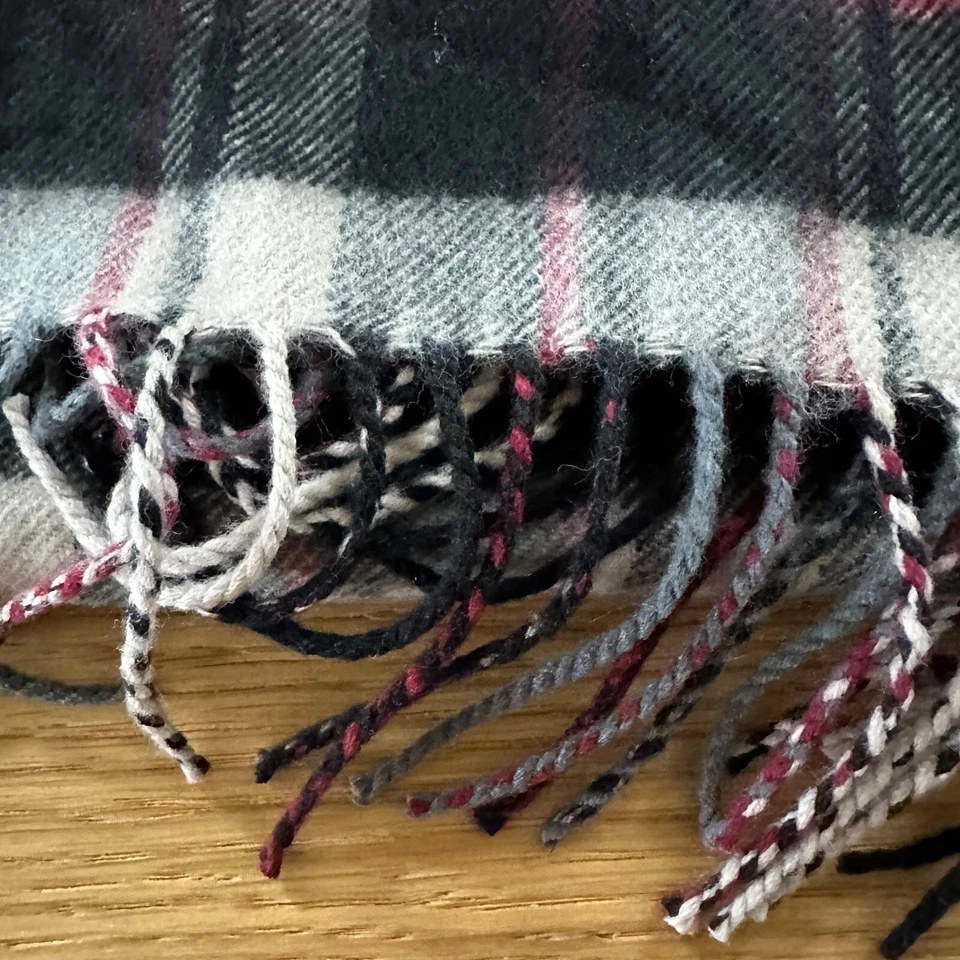 Bufanda rectangular a cuadros más suave que la cachemira 65X12,5 súper suave cálida flecos Foto 4 de 4