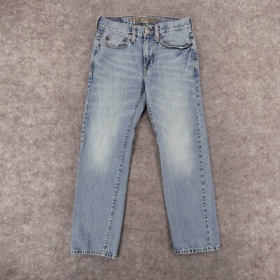 American Eagle Jeans Mens 26x28 Original Straight Light Wash Fade