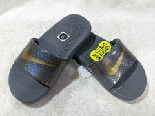 Nike Kid's Kawa Baby Dragon Grey/Gold Slide Sandals GS/PS - Size 11C NWB
