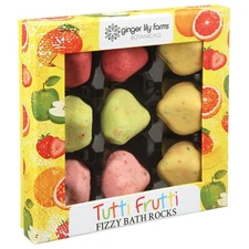 Ginger Lily Farms Botanical Tutti Frutti Fizzy Bath Rocks Gift Set, 9pc