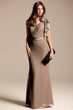 Last One Taupe Evening formal dress bridesmaids gown size 18 Plus Sizes