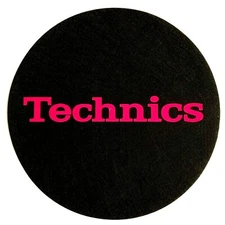 Technics Logo Pink on Black Slipmat Vinyl Record Album LP 12-inch Slip Mat