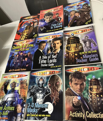9 x nagelneue DOCTOR WHO David Tennant Sticker/Transfer/Modelle/Karten Ratgeber