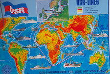 DSR Linien-/Werbeplakat der Handelsflotte der ehem. DDR, Format ca A2, Fotodruck