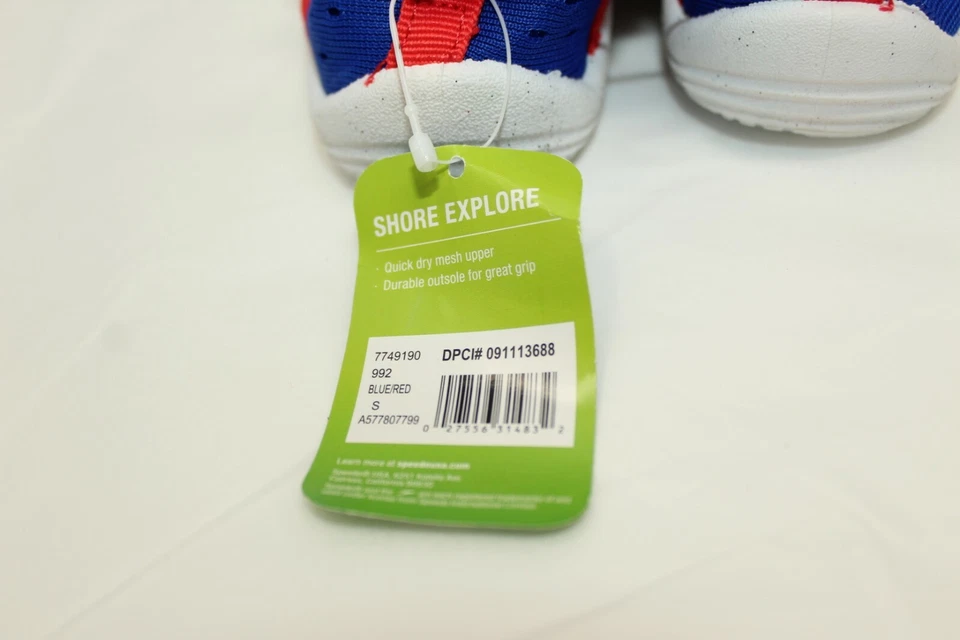 全新带标签 男孩 Shore Explore SPEEDO 儿童 5-6 码 蓝色 红色 一脚蹬 水鞋 — 第 4/4 张图片