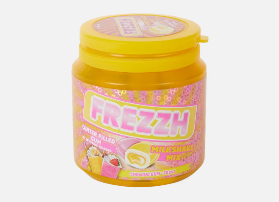 Chewing Gum with Frezzh Milkshake Mix Filling No Artificial Dyes 50 Pieces 