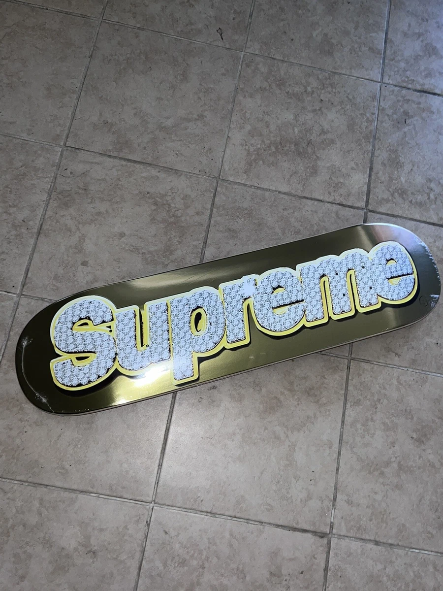 Supreme Bling Box Logo Skateboard Deck Gold 8.375